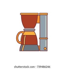 Office coffee machine vector illustration in cartoon style. Coffee maker. Home coffee machine isolated on white background.