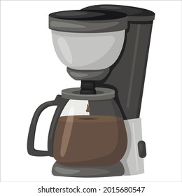 Office coffee maker. Сoffee maker machine with kettle. Home coffee maker, isolated on a white background