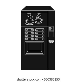 Office coffee vending machine icon in black style isolated on white background. Office furniture and interior symbol stock vector illustration.