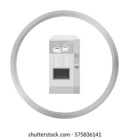 Office coffee vending machine icon in monochrome style isolated on white background. Office furniture and interior symbol stock vector illustration.