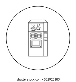 Office coffee vending machine icon in outline style isolated on white background. Office furniture and interior symbol stock vector illustration.