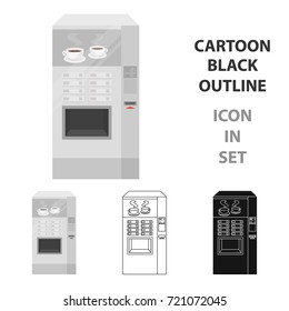 Office coffee vending machine icon in cartoon style isolated on white background. Office furniture and interior symbol stock vector illustration.