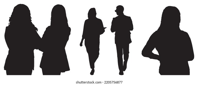Office colleague Together Silhouette Vector
