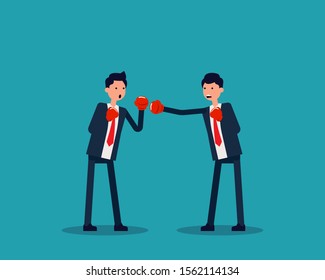 Office colleagues fighting. Business arguing Concept, Cute cartoon character vector illustration design