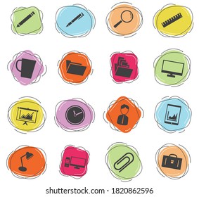 Office color vector icons for web and user interface