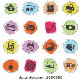 Office color vector icons for web and user interface