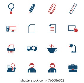 office color vector icons for web and user interface design