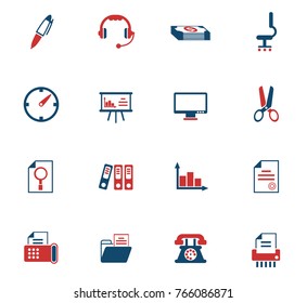 office color vector icons for web and user interface design