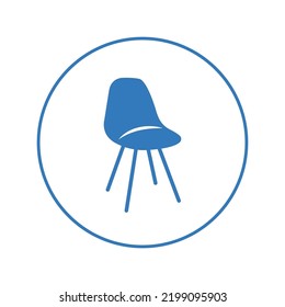 Office comfort plastic chair icon | Circle version icon |