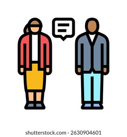office communication office assistant color icon vector. office communication office assistant sign. isolated symbol illustration