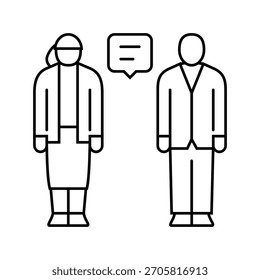 office communication office assistant line icon vector. office communication office assistant sign. isolated contour symbol black illustration