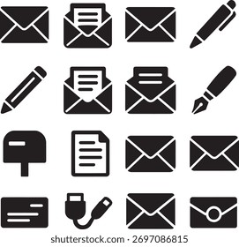Paquete de iconos de Colección de oficina y comunicación 