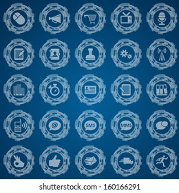 Office and communication icon set. EPS 10 vector illustration with transparency.