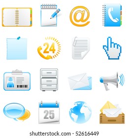 office and communication icons - vector illustration