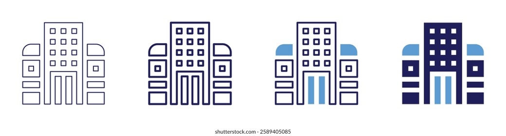 Office communication software icon in 4 different styles. Thin Line, Line, Bold Line, Duotone. Duotone style. Editable stroke.