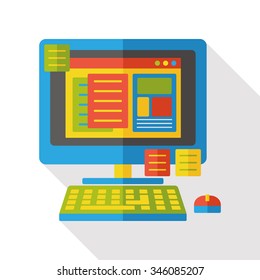 office computer flat icon