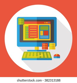 office computer flat icon