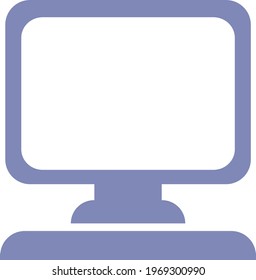 Office computer, icon illustration, vector on white background