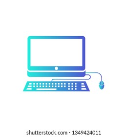 Office computer icon - computer sign vector