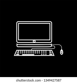 Office computer icon - computer sign vector