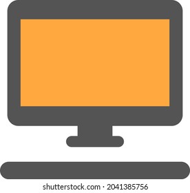 Office computer, illustration, vector, on a white background.