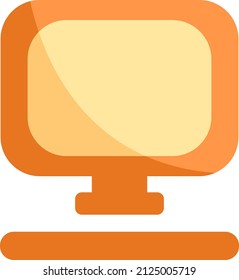 Office computer, illustration, vector on a white background.