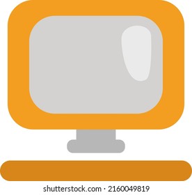 Office computer , illustration, vector on a white background.