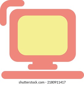 Office computer, illustration, vector on a white background.