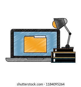 Office with computer scribble
