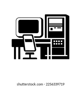 IT Office with computer server vector object
