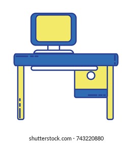 office with computer technology and wood desk