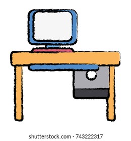 office with computer technology and wood desk
