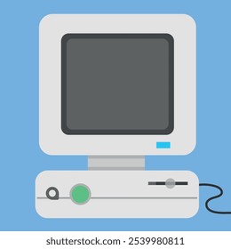 office computer 90´s vector illustration