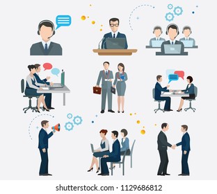 office concept business people icon vector illustration flat design