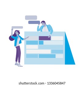 office concept business people for project management, business, workflow and consulting. Modern vector illustration flat concepts character for website and mobile website development.