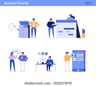 Office Concept Business People Vector Illustration Flat Design