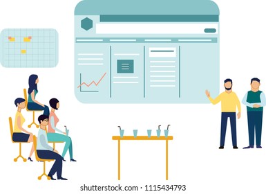 Office concept. Business people. Vector illustration flat design