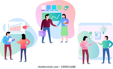 Office concept business people vector illustration flat design. 