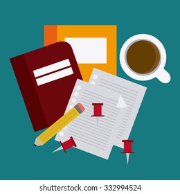Office concept with landmarks icons design, vector illustration 10 eps graphic.