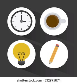 Office concept with landmarks icons design, vector illustration 10 eps graphic.
