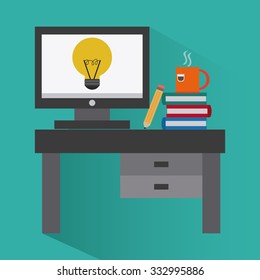Office concept with landmarks icons design, vector illustration 10 eps graphic.