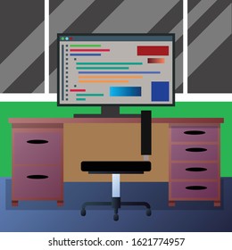 Office condition with computer on the desk