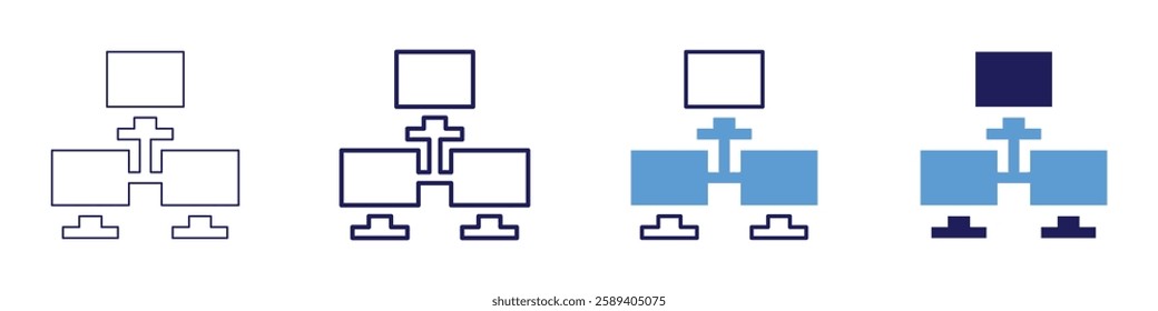Office conference icon in 4 different styles. Thin Line, Line, Bold Line, Duotone. Duotone style. Editable stroke.