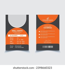 Office, Construction , School Id Card Design