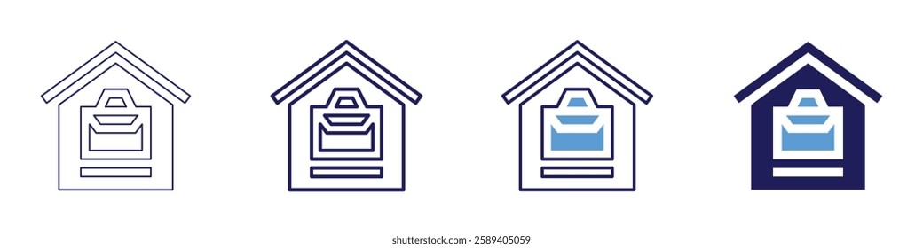 Office cubicles icon in 4 different styles. Thin Line, Line, Bold Line, Duotone. Duotone style. Editable stroke.