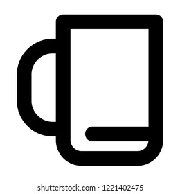 Office cup icon. Outline office cup vector icon for web design isolated on white background