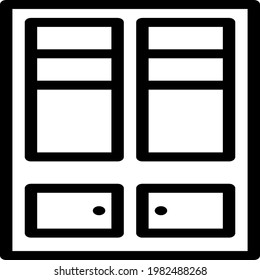 Office Cupboard Icon For Business (Outline Style)