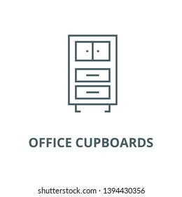 Office cupboards  vector line icon, linear concept, outline sign, symbol