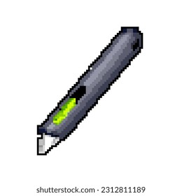 office cutter knife game pixel art retro vector. bit office cutter knife. old vintage illustration
