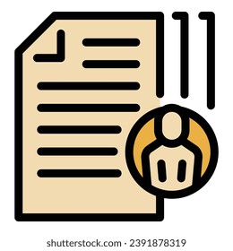 Office cv icon outline vector. Vacancy job. Team post color flat